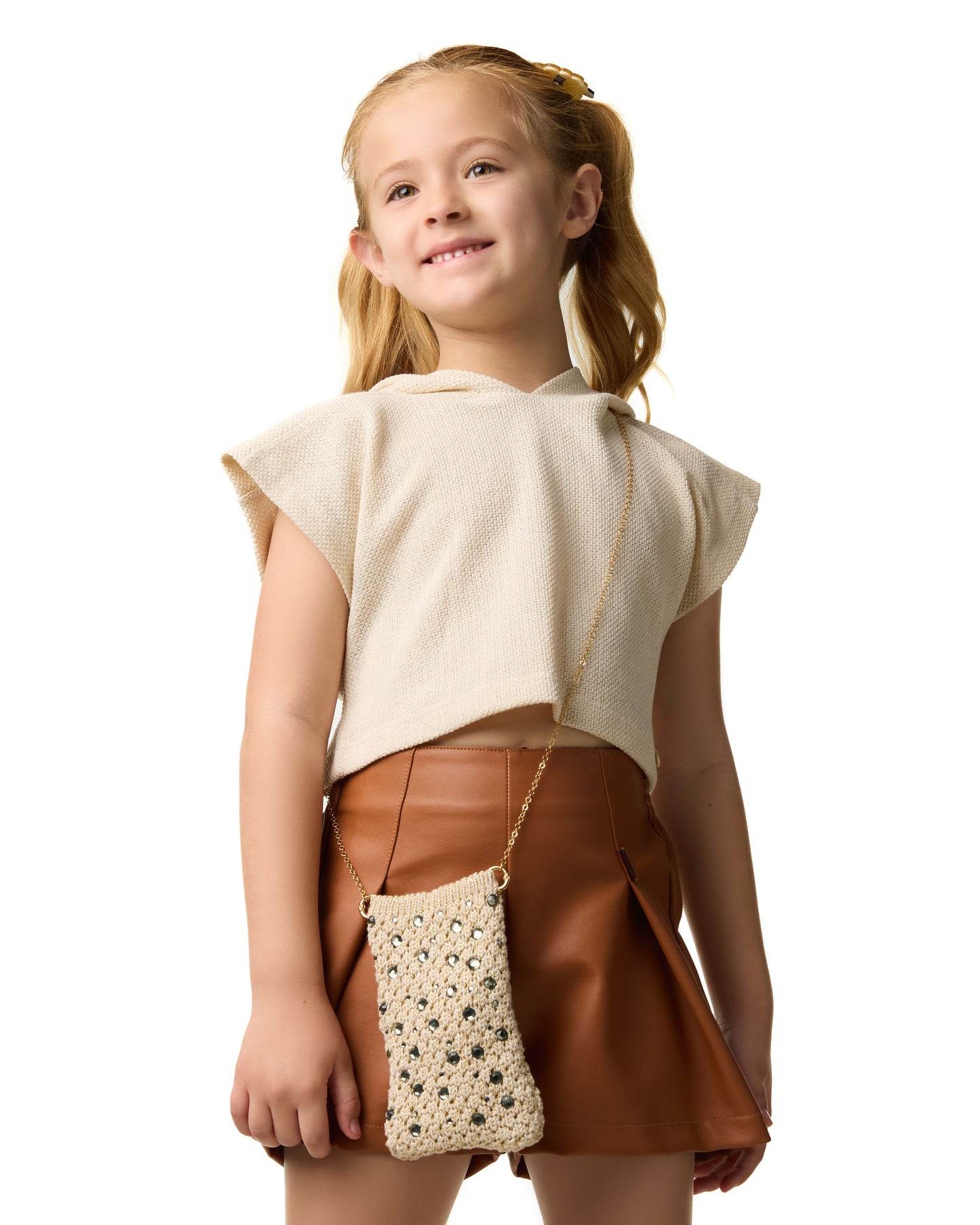 Caramel Ecological Leather Shorts