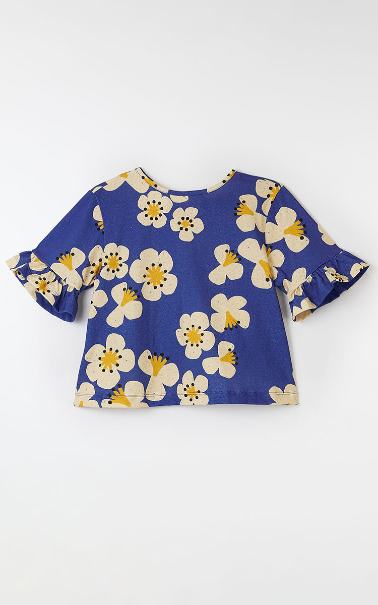 BLUSA MALHA FLORADA AZUL