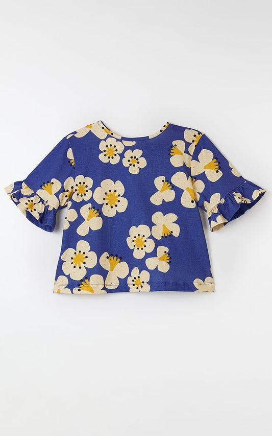 BLUSA MALHA FLORADA AZUL